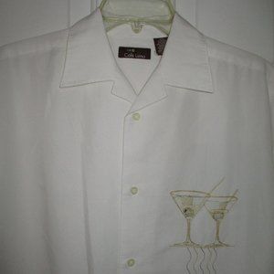 Cafe Luna Mens S/S White Cocktail Party Casual Shirt NWOT - Size Small